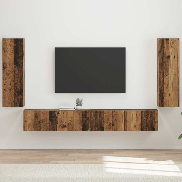 VidaXL TV falit kabinet szett 4 pcs 29,5 x 31 x 100 cm Öreg fa Faanyag