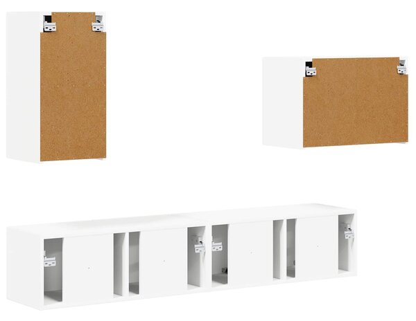VidaXL TV falit kabinet szett Falra szerelhető 4 pcs Fehér Faanyag