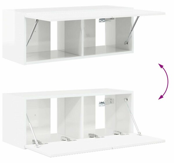 VidaXL TV falit kabinet szett 4 pcs Magas Fényű Fehér Faanyag