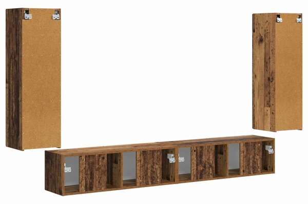 VidaXL TV falit kabinet szett 4 pcs 29,5 x 31 x 100 cm Öreg fa Faanyag