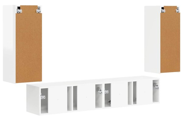 VidaXL TV falit kabinet szett 4 pcs Magas Fényű Fehér Faanyag