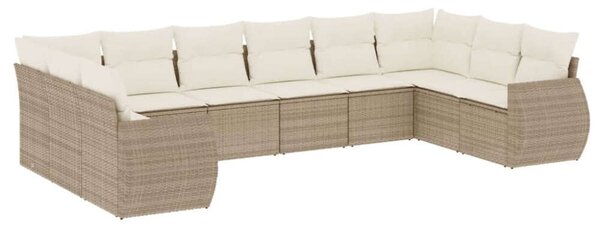 VidaXL Polyrattan Kerti Ülőgarnitúra - 10 részes - Bézs