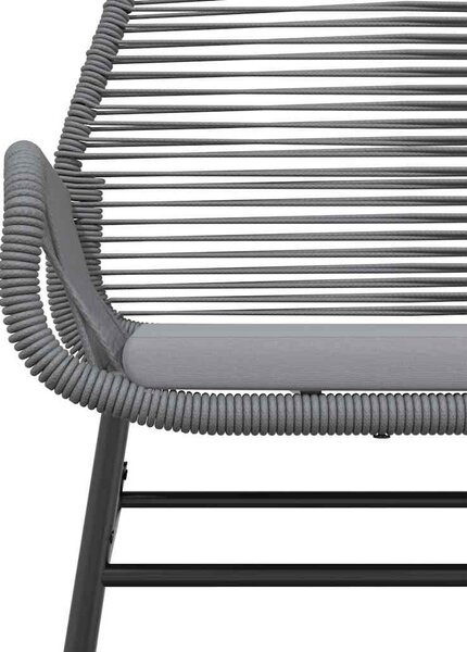 7 részes szürke polyrattan üveg kerti étkezőgarnitúra párnával