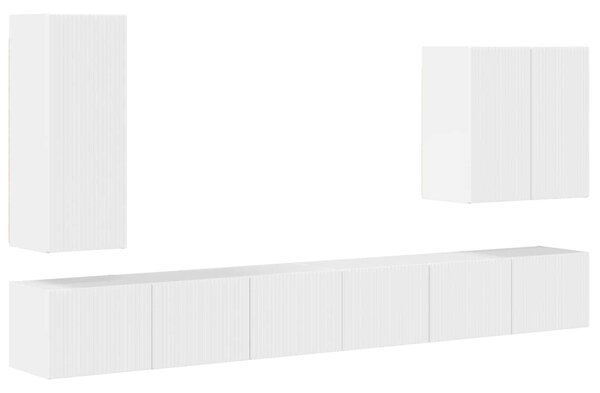 VidaXL 6 pcs Magas Fényű Fehér