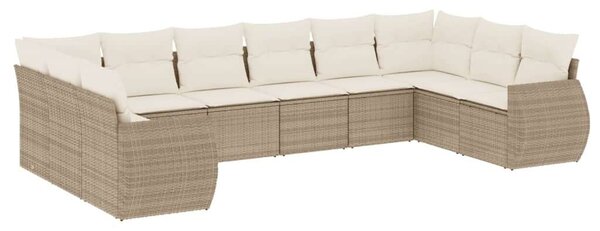 VidaXL Polyrattan Kerti Ülőgarnitúra - 10 részes - Bézs