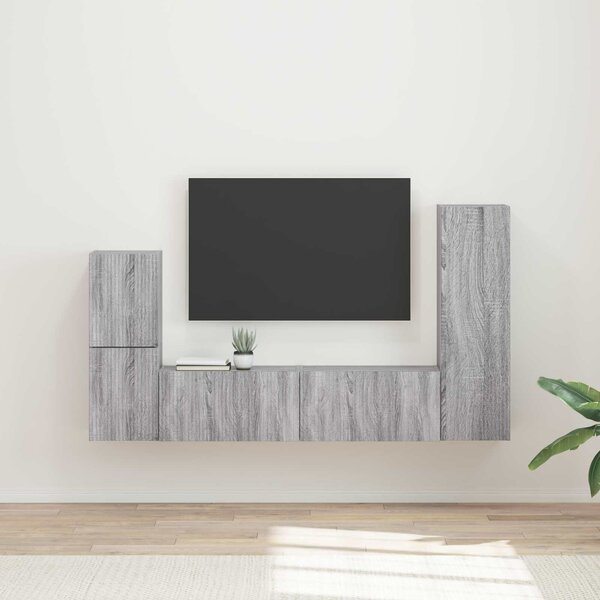 VidaXL TV szekrény garnitúra 4 pcs Szürke Sonoma Faanyag