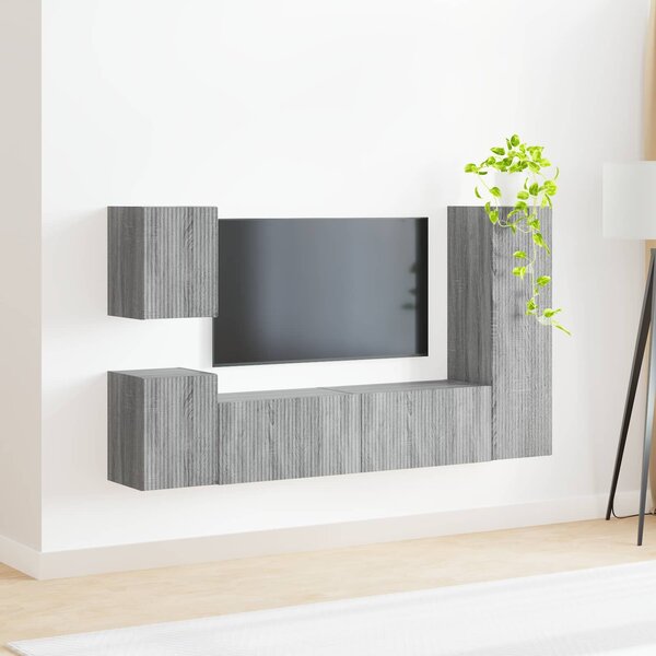 VidaXL TV szekrény garnitúra 4 pcs Szürke Sonoma Faanyag