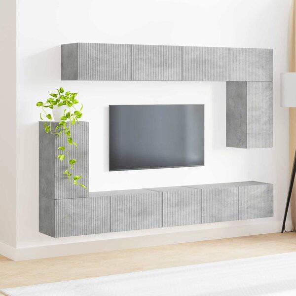 VidaXL TV szekrény garnitúra 5 pcs Beton Szürke Faanyag