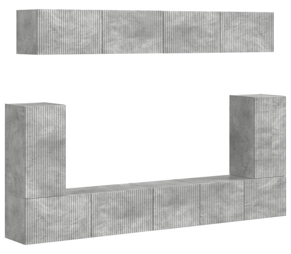 VidaXL TV szekrény garnitúra 5 pcs Beton Szürke Faanyag