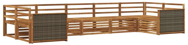VidaXL Kültéri kanapé szett 7 pcs Természetes