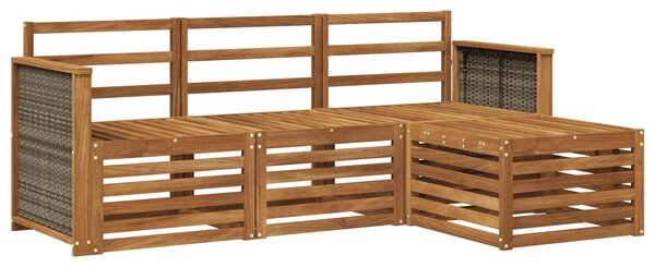 VidaXL Kültéri kanapé szett 4 pcs Természetes
