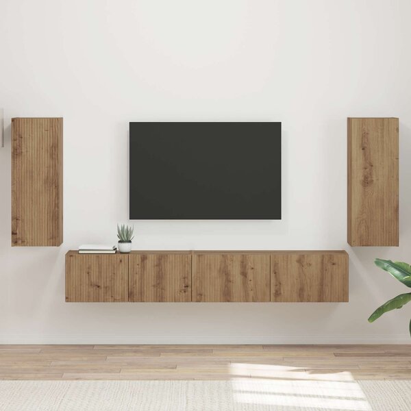 VidaXL TV szekrény garnitúra 4 db Artisan tölgy Szerelt Fa