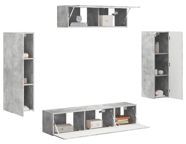 VidaXL TV szekrény 5 pcs Beton Szürke