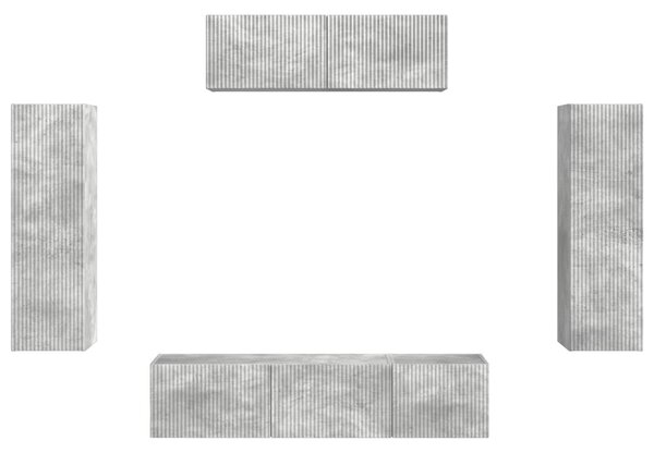 VidaXL TV szekrény 5 pcs Beton Szürke