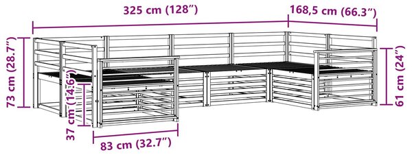 VidaXL Ülőgarnitúrák 6 pcs Természetes Tömör Akácfa
