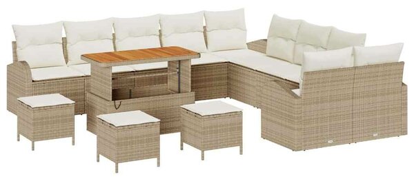 VidaXL Kerti Kanapé Szett párnával tárolóval 14 pcs Beige és krém