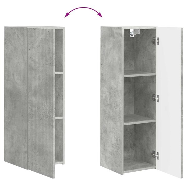 VidaXL TV szekrény garnitúra 3 pcs Beton Szürke Faanyag