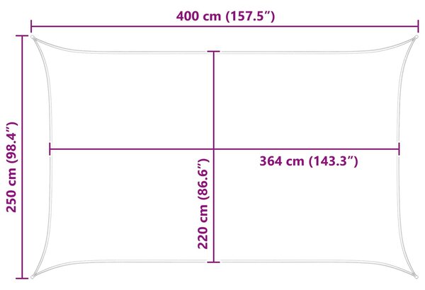 VidaXL Napernyő vitorla Világosszürke és fehér 4 x 2,5 m