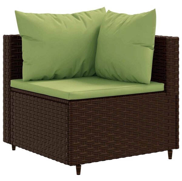 VidaXL 6 részes barna polyrattan kerti ülőgarnitúra párnákkal