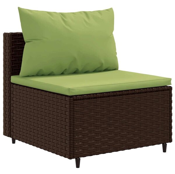 VidaXL 6 részes barna polyrattan kerti ülőgarnitúra párnákkal