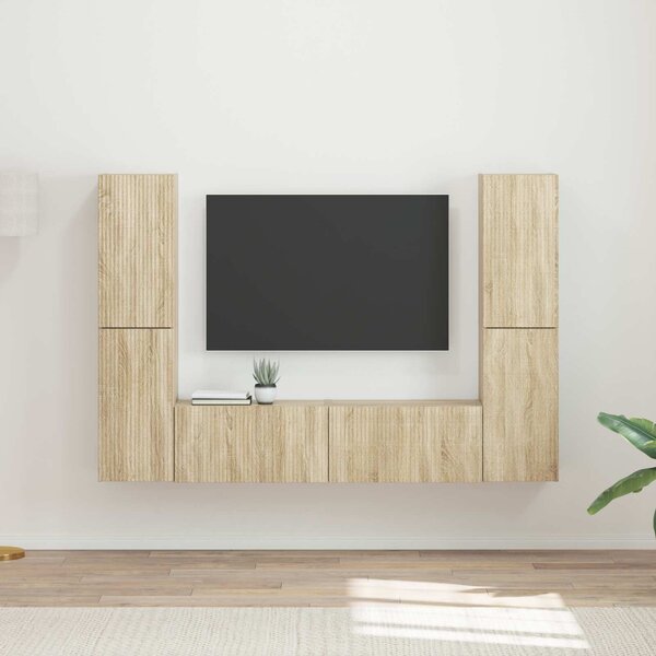 VidaXL TV szekrény garnitúra 6 pcs Sonoma tölgy Faanyag