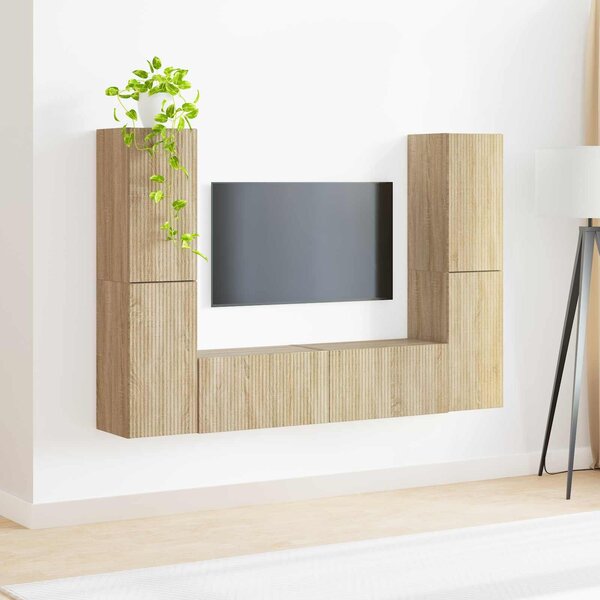 VidaXL TV szekrény garnitúra 6 pcs Sonoma tölgy Faanyag
