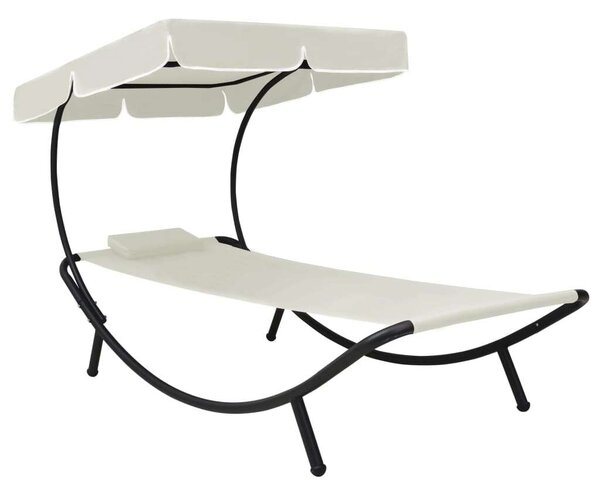 VidaXL Napozóágy - Krémfehér - 200x90cm