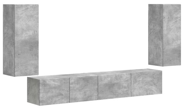 VidaXL TV szekrény garnitúra 4 pcs Beton Szürke Faanyag