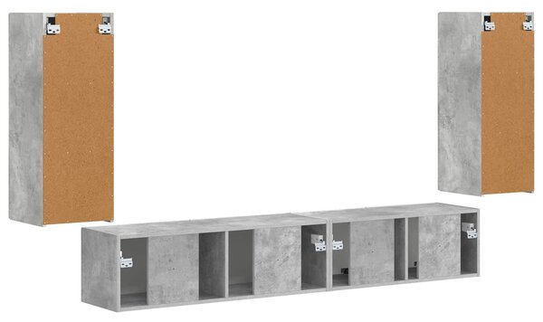VidaXL TV szekrény garnitúra 4 pcs Beton Szürke Faanyag