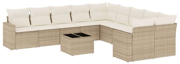 VidaXL Polyrattan Kerti Ülőgarnitúra - 11 részes - Bézs