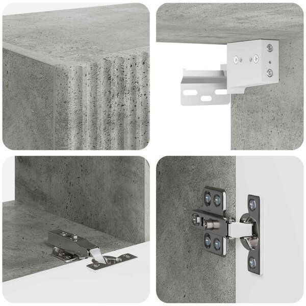 VidaXL TV szekrény garnitúra 4 pcs Beton Szürke Faanyag