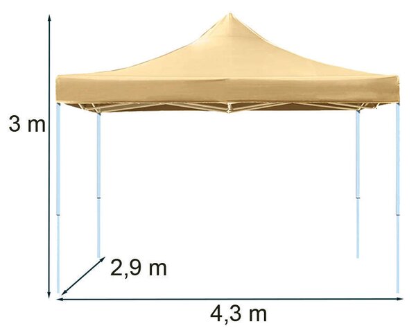 Összecsukható kerti pavilon 3x4,5 m bézs