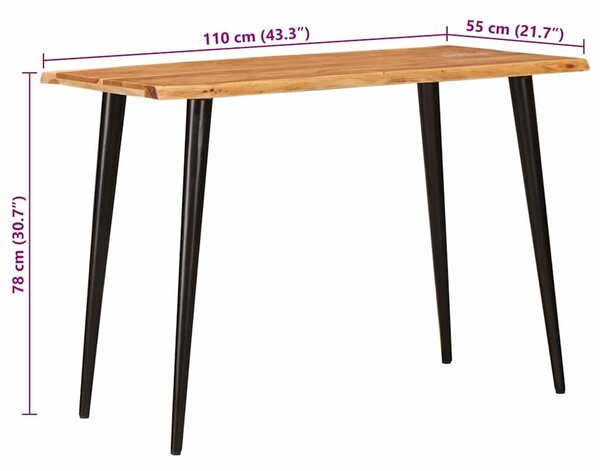 VidaXL Étkezőasztalok Barna és fekete 110 x 55 x 75 cm Tömör Mangófát