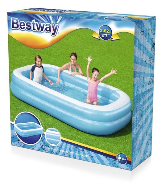 BESTWAY, 54006 Family, felfújható gyermekmedence, 2,69 x 1,75 x 0,51 m