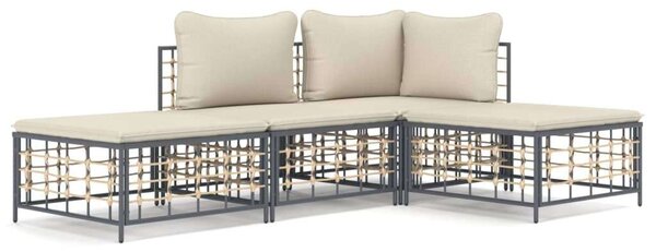 VidaXL Polyrattan Kerti Ülőgarnitúra - 4 részes