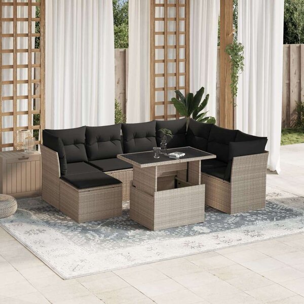 VidaXL Polyrattan Kerti Ülőgarnitúra - 8 részes