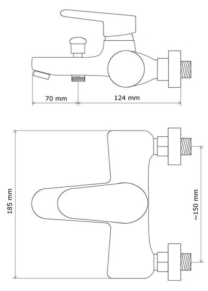 Gamma Cobi BCIW-BK Kádtöltő Csaptelep - Fekete