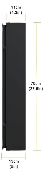 LED Tükör Szekrénnyel STRATO 75x70 cm Fehér – Teljes Világítás és Tágas Tárolóhely