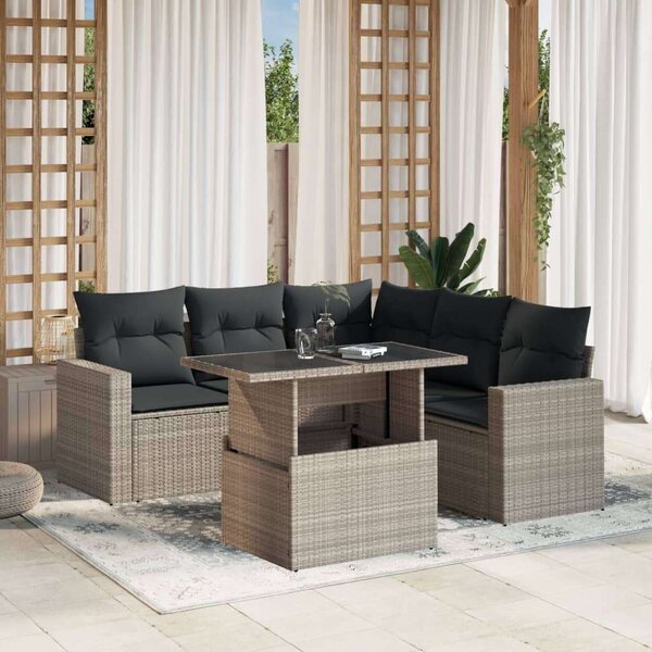 VidaXL Polyrattan Kerti Ülőgarnitúra - 6 részes
