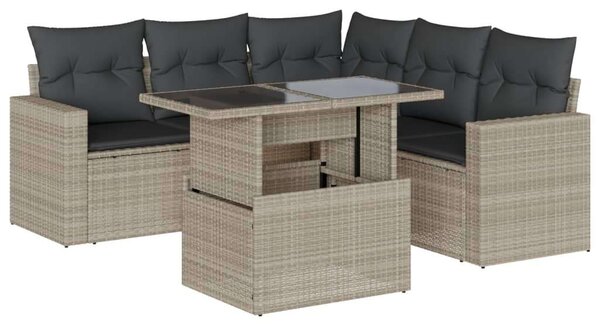 VidaXL Polyrattan Kerti Ülőgarnitúra - 6 részes