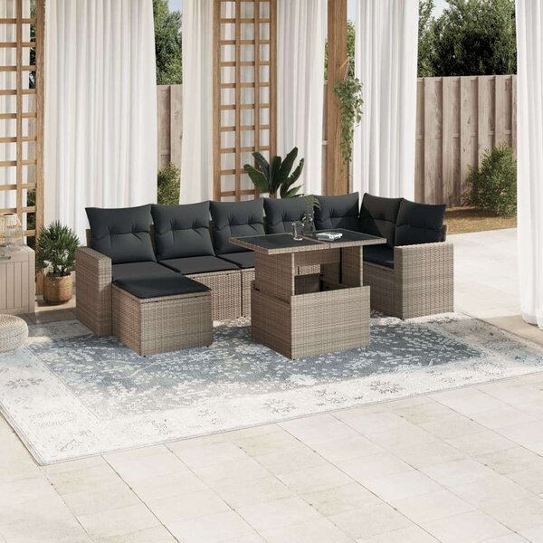 VidaXL Polyrattan Kerti Ülőgarnitúra - 8 részes