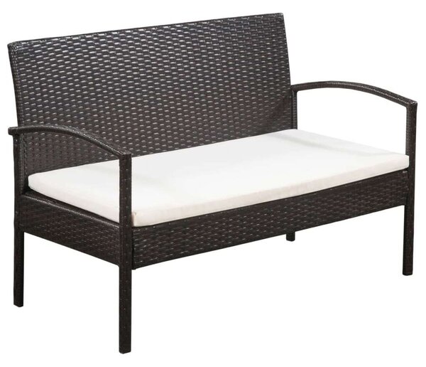 Polyrattan Kerti Bútorszett - 5 részes - Barna