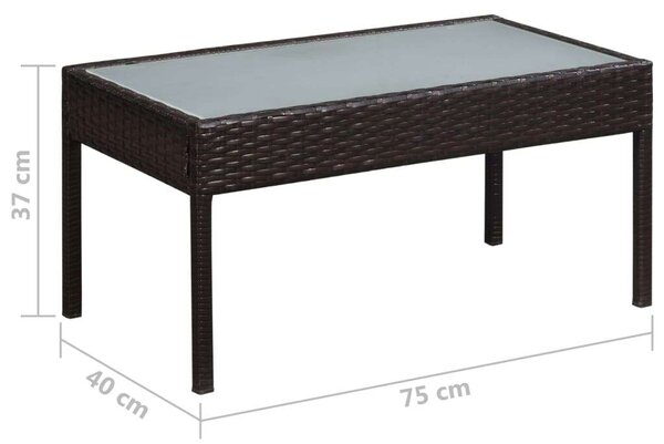 Polyrattan Kerti Bútorszett - 5 részes - Barna