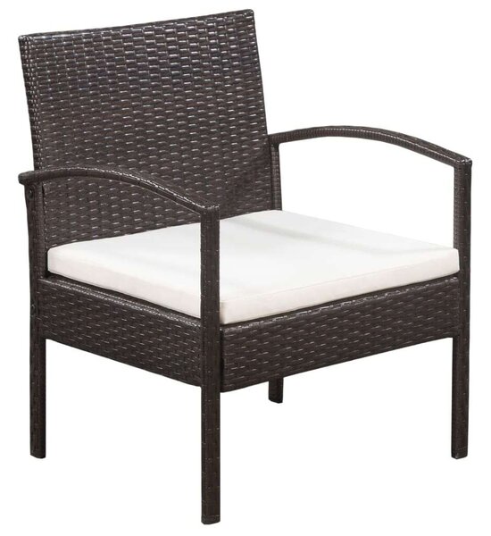 Polyrattan Kerti Bútorszett - 5 részes - Barna