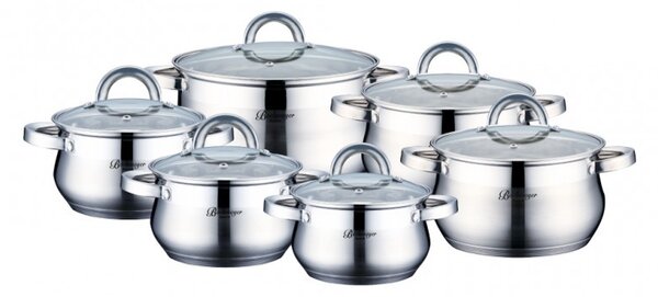 Bachmayer 12 Darabos INOX Főzőedény Készlet BM-1216