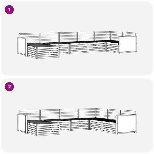 VidaXL Kültéri kanapé szett 7 pcs Természetes