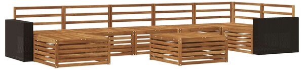 VidaXL Kültéri kanapé szett 8 pcs Természetes