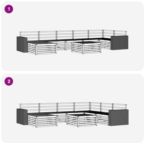 VidaXL Kültéri kanapé szett 8 pcs Természetes