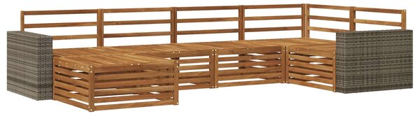 VidaXL Kültéri kanapé szett 6 pcs Természetes