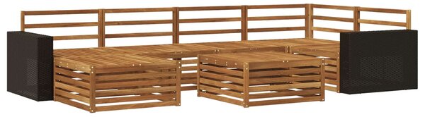 VidaXL Kültéri kanapé szett 7 pcs Természetes